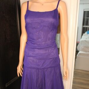 Peak Evenings Vibrant Purple Midi Dress